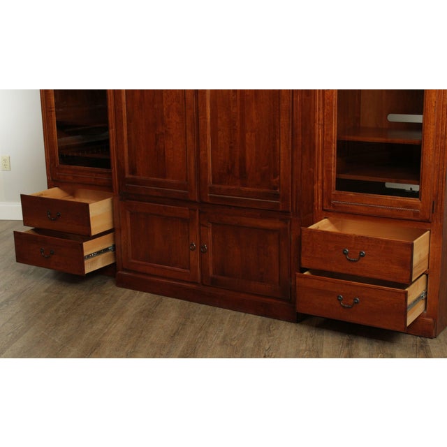 Wood Ethan Allen Country Crossing Large Entertainment Wall Unit For Sale - Image 7 of 13
