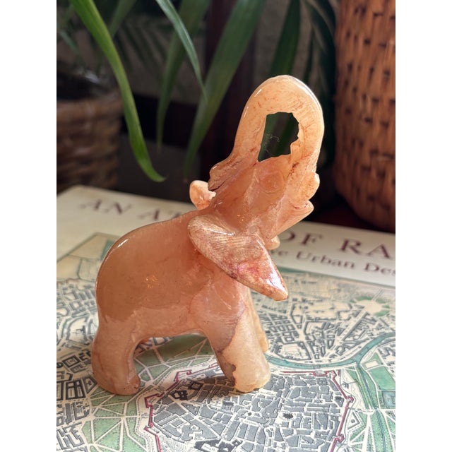 Vintage Rose Quartz Elephant For Sale - Image 6 of 6