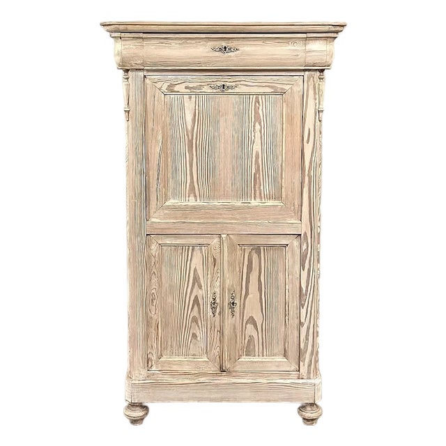 19th Century French Louis Philippe Period Stripped Pine Secretary For Sale