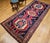 Antique Northwest Persian Runner Rug, Hand-Knotted Wool, Geometric Medallions Pattern, 4x10, Navy & Red For Sale - Image 9 of 18