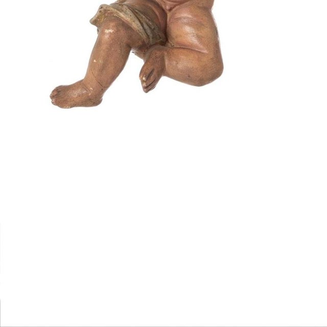 Antique Sacred Art Angels Figurines, 1900s, Set of 2 For Sale - Image 3 of 6