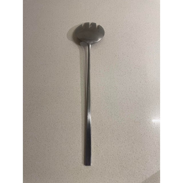 Vintage Mid-Century Modern Stainless Steel Serving Round Fork, Made in ...