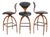 Norman Cherner for Plycraft -Set of 3 Molded Plywood Swivel Bar Stools, 1960s Mid-Century Modern For Sale