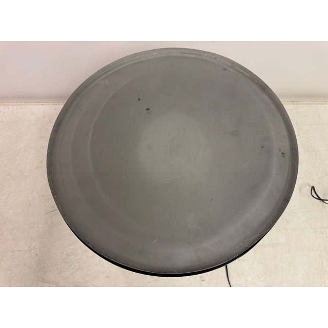 Black Illuminated Acrylic Drum Table by Karl Springer, 1980s For Sale - Image 8 of 12