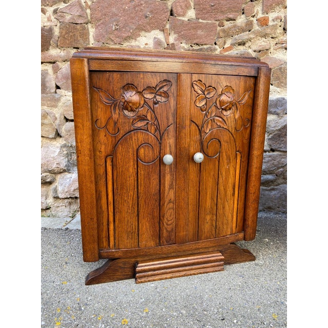 incredible Pair of vintage Art Deco bedside tables 1950s French Pair of bedside oak art deco--Bedroom furniture dating...
