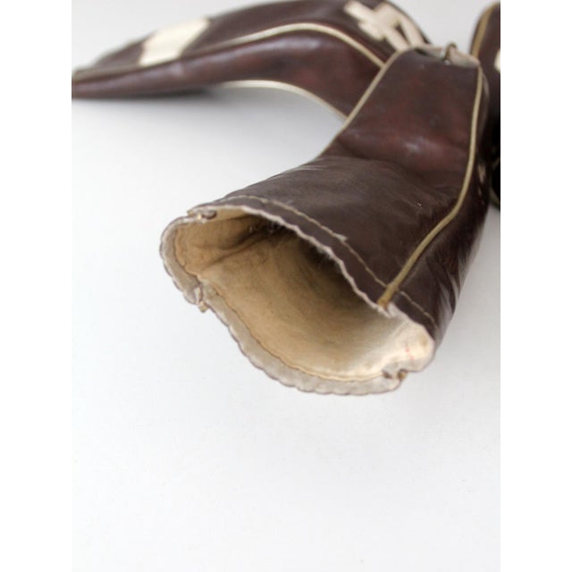 Vintage 1950s Golf Club Head Covers Set of 4 Brown and Cream For Sale - Image 11 of 12