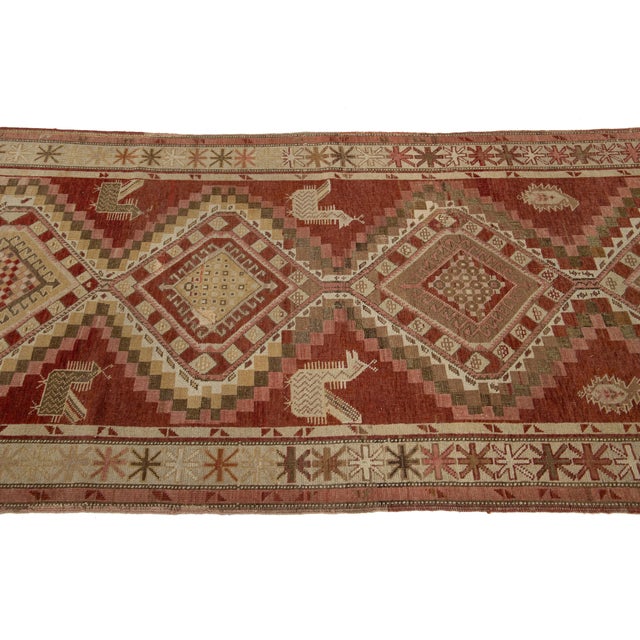 1900s Antique Malayer Wool Runner in Red- Rust Color For Sale - Image 4 of 9