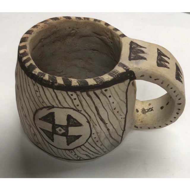 Vintage Handmade Native Style Ceramic Mug For Sale - Image 4 of 7