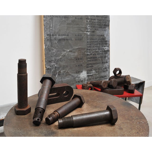 A remarkable and rare assemblage of American oversized industrial hardware, comprising of massive structural bolts, hex...