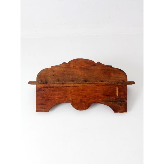 Antique Folk Art Carved Wood Wall Shelf For Sale - Image 15 of 16
