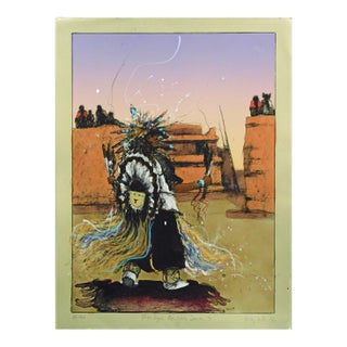 Larry Fodor "Moenkopi Buffalo Dancers 3" Original Color Lithograph H.Signed For Sale