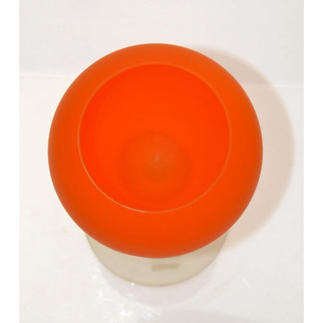 1960s Moretti for Rosenthal Netter Satin Red & Frosted Glass Vase Wine Glass Sculpture For Sale In Miami - Image 6 of 13