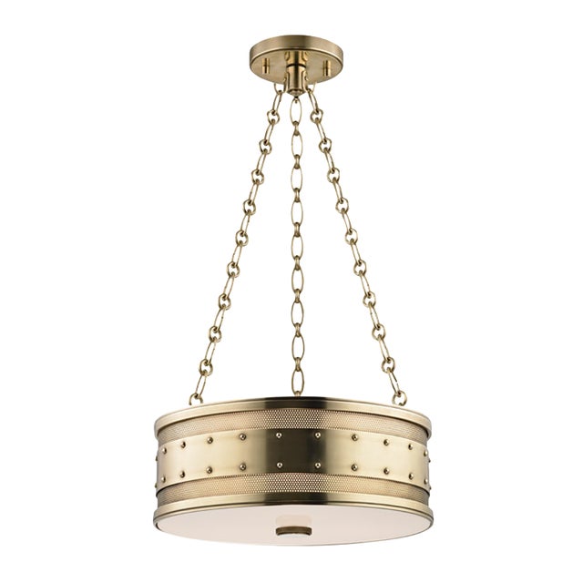 Gaines 3 Light Pendant - Aged Brass For Sale