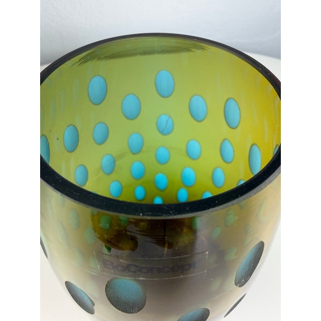 Vintage Thumbprint Glass Vase from BoConcept, 2000s For Sale - Image 4 of 8