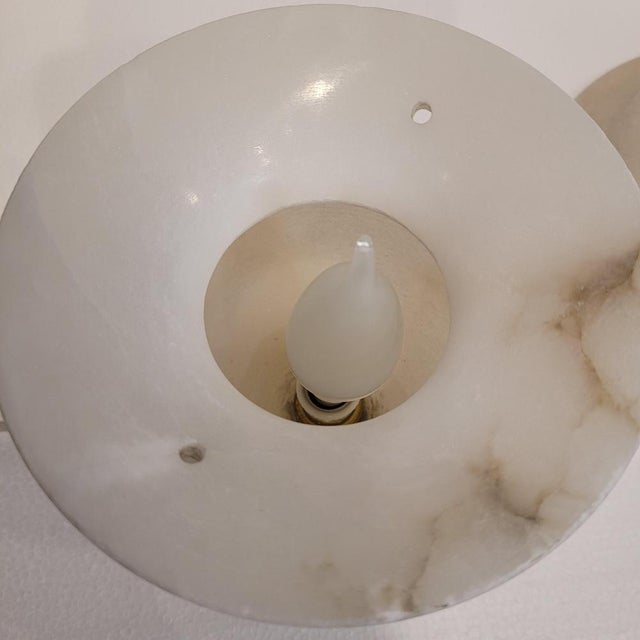 20th Century Art Nouveau Table Lamp in Alabaster, France, 1940s For Sale - Image 13 of 18