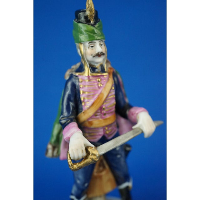 Miniature Hussar Soldier Sculpture in Porcelain from Real Casa Ferdinandea - Ginori,19th Century, Italy, 19th Century For Sale - Image 9 of 18