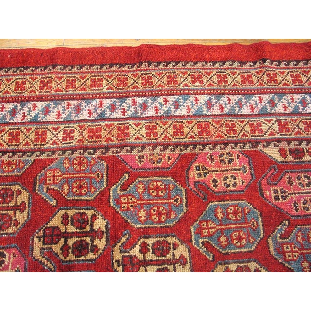 Early 20th Century 1900s Red Paisley Rustic Antique Turkish Oushak Rug 5' X 6'9" Handknotted Wool Carpet For Sale - Image 5 of 6