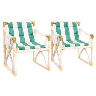 Set of Vintage Bamboo Lounge Chairs, 1970s For Sale