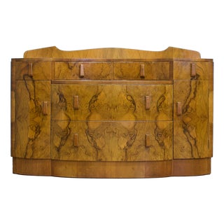 Art Deco British Burr Walnut Dressing Chest, 1930s For Sale