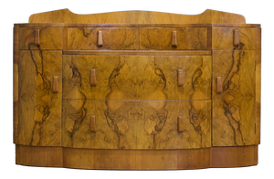 Art Deco British Burr Walnut Dressing Chest, 1930s