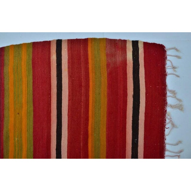 1960s Vintage Antique Stripe Kilim Rug For Sale - Image 5 of 10