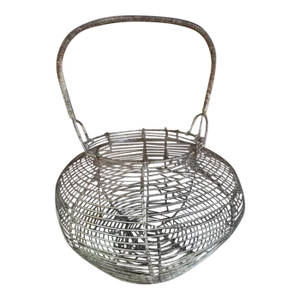Early 1900s French Wire Egg Basket