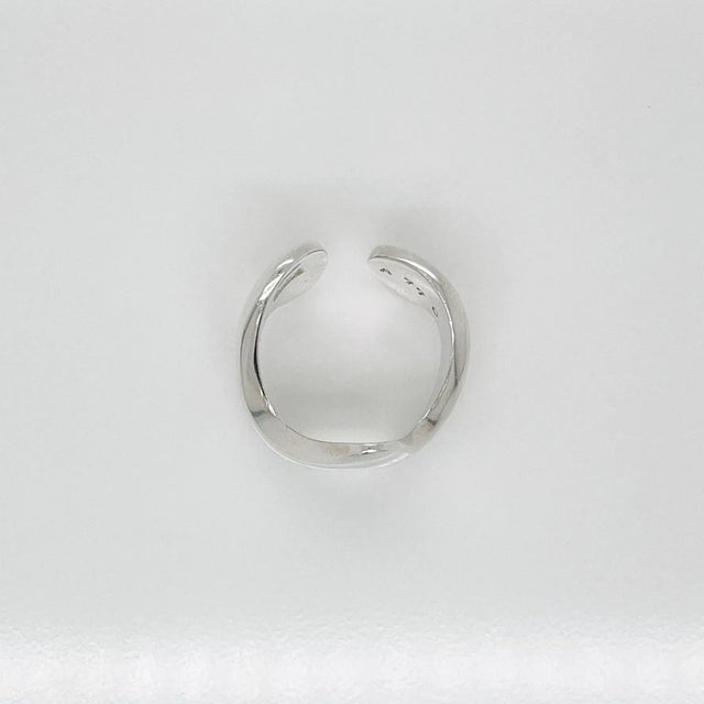Silver Vintage Modernist Georg Jensen Sterling Silver Ring Model No. A 77 C by Ole Ishøj Size 5.5 For Sale - Image 8 of 10