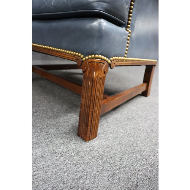 Leathercraft Tufted Wingback Chair For Sale - Image 10 of 10