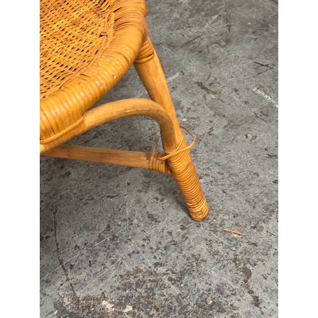 Rattan Scoop Back Side Chair, Vintage For Sale In San Francisco - Image 6 of 12