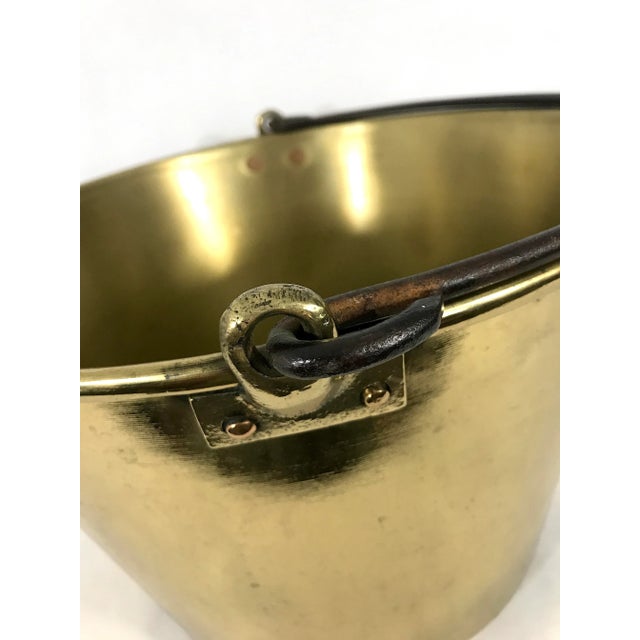 Mid 20th Century Vintage Ansonia Brass Co., Fireplace Bucket or Kettle, American 1866 (Planter) For Sale - Image 5 of 12