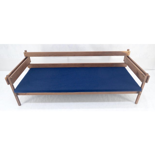 Early 21st Century Danish MSM Solid Oiled Walnut Frame New Upholstery Vintage Daybed Sofa Settee For Sale - Image 5 of 15