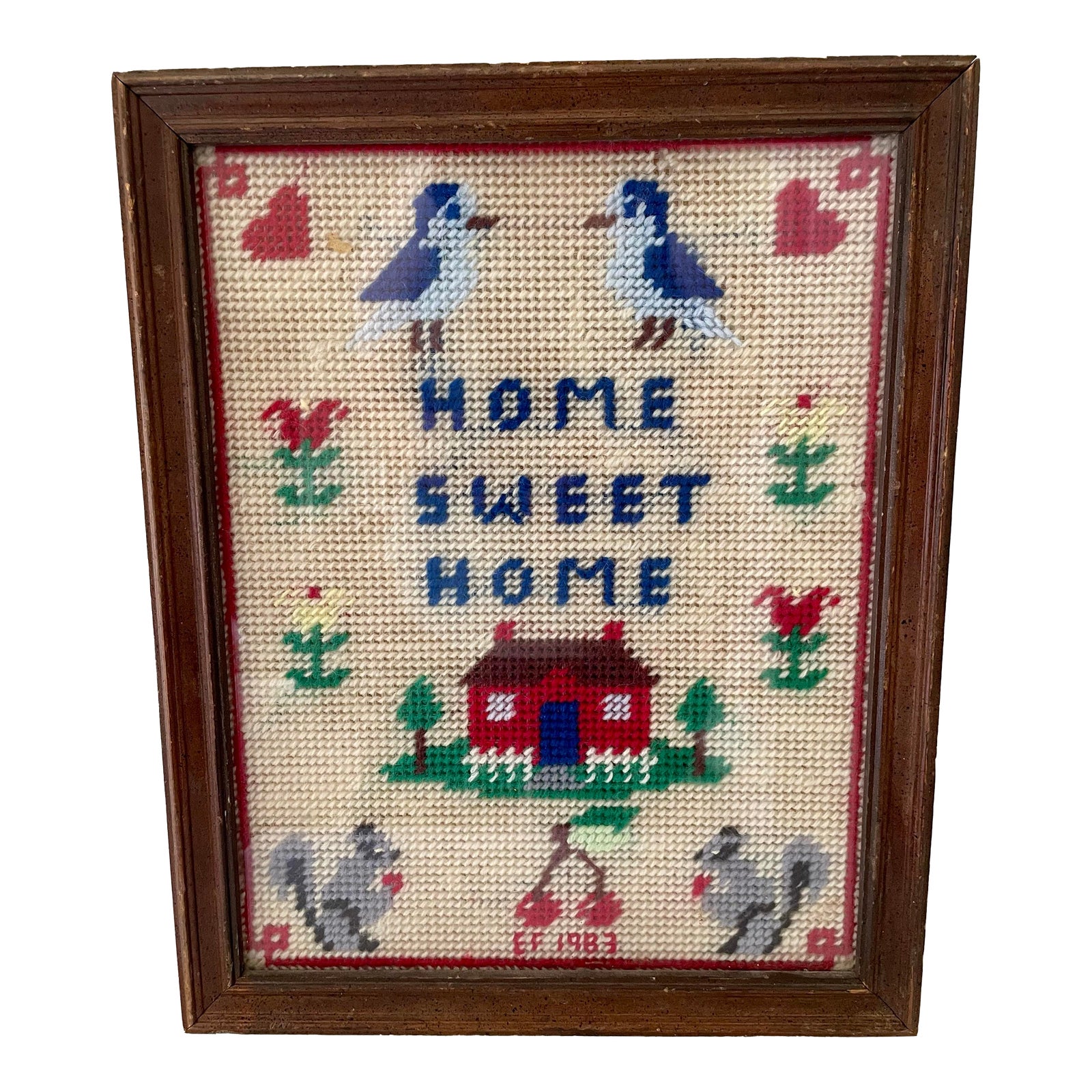 Mid 20th Century Vintage Framed Needlework \, image size:1600x1600