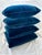 Transitional Set of 4 Custom Dark Navy Blue Velvet Pillows For Sale - Image 3 of 11