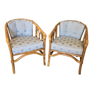 Vintage Bent Bamboo Ficks Reed Club Chairs - a Pair For Sale