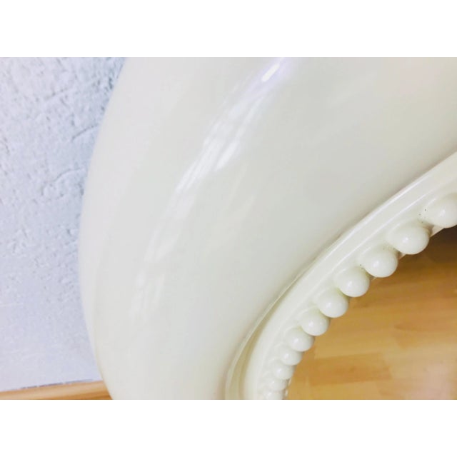 Extra Large Round American Beige Wall Mirror, 1970s For Sale - Image 6 of 10