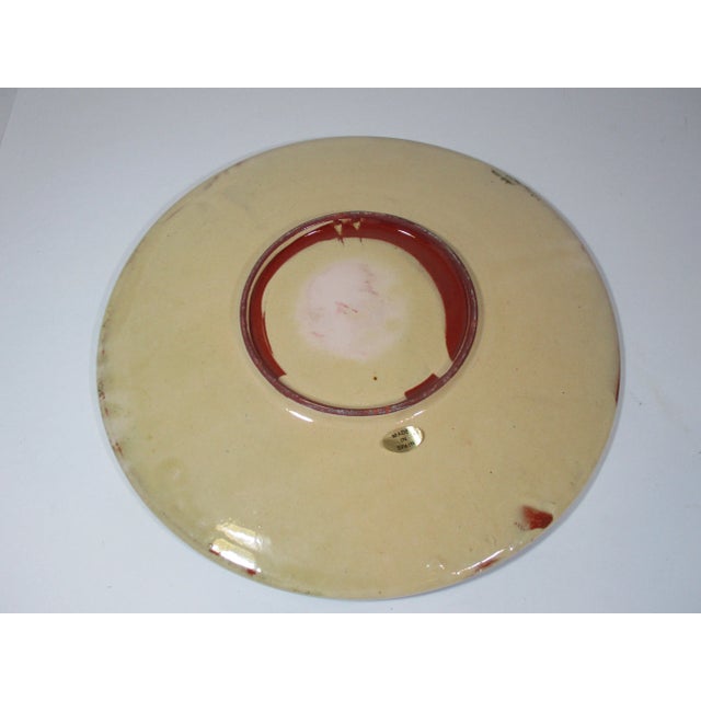 Ceramic Vintage Large Hand-Painted Pottery Fish Plate For Sale - Image 7 of 9