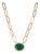 1.99ct Emerald Diamond Necklace With Modern Paperclip Chain in 14k Gold For Sale
