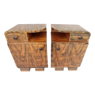 Art Deco Bedside Tables by Jindrich Halabala, 1940s, Set of 2 For Sale