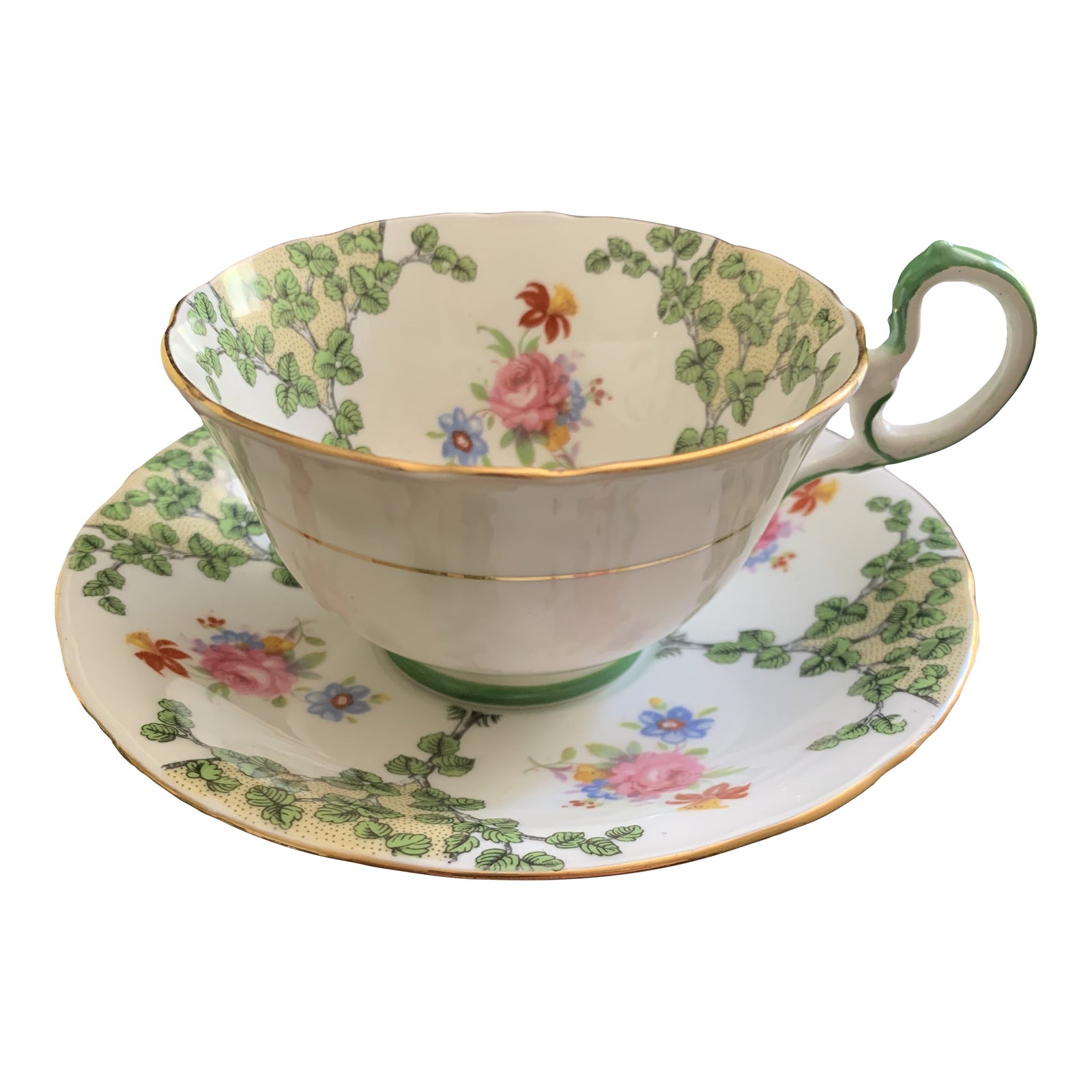 Antique Aynsley Tea Cup & Saucer Set 2 Pieces Chairish