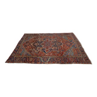 Vintage Approx. 9 X 12 Geometric Pattern Wool Rug For Sale