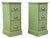 Wood Antique Green Painted Bedside Tables, 1900, Set of 2 For Sale - Image 7 of 10
