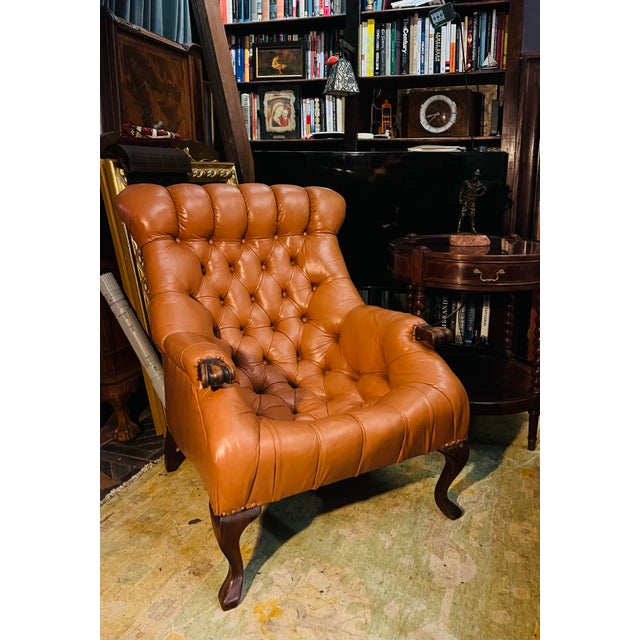 A Carl Forslund Rip Can Lee Tufted Leather Arm Chair For Sale - Image 4 of 13