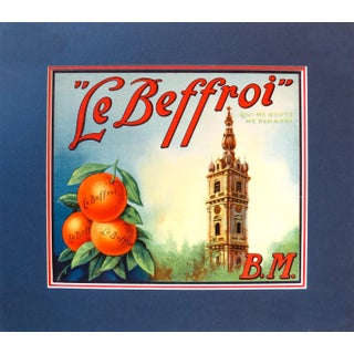 Circa 1935 Original Vintage Spanish Label, Le Beffroi "Qui Me Goute Me Demande" (Matted) For Sale