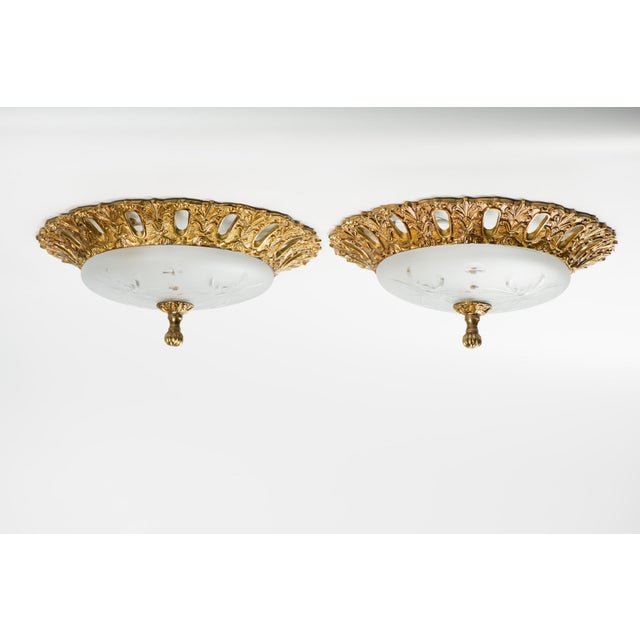 Only 1 piece left in stock. Price per unit. An exceptional and highly decorative mid-century vintage flush mount (plafond)...