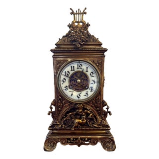 Antique Victorian Ornate Mantle Clock, 1860 For Sale
