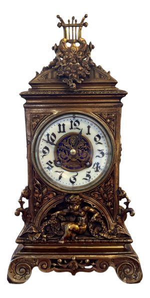 Antique Victorian Ornate Mantle Clock, 1860