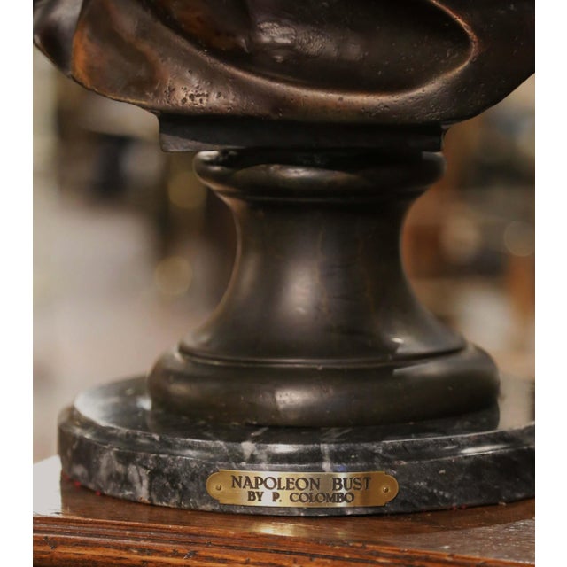 Italian 19th Century Italian Two-Tone Spelter Bust of Napoleon Signed Colombo Dated 1885 For Sale - Image 3 of 9