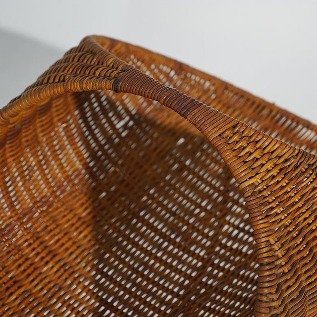 Rattan Magazine Rack with Metal Legs, 1950s For Sale - Image 9 of 13