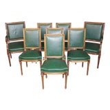 Set of 8 Maison Jansen Style French Louis XVI Dining Chairs Circa 1950s For Sale