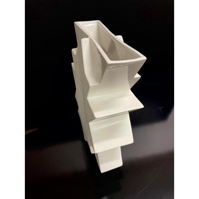 Sculptural Ilios Vase in Ceramic by Florio Paccagnella for Memphis Milano Group. 1990s, in Flawless conditions. Designed...